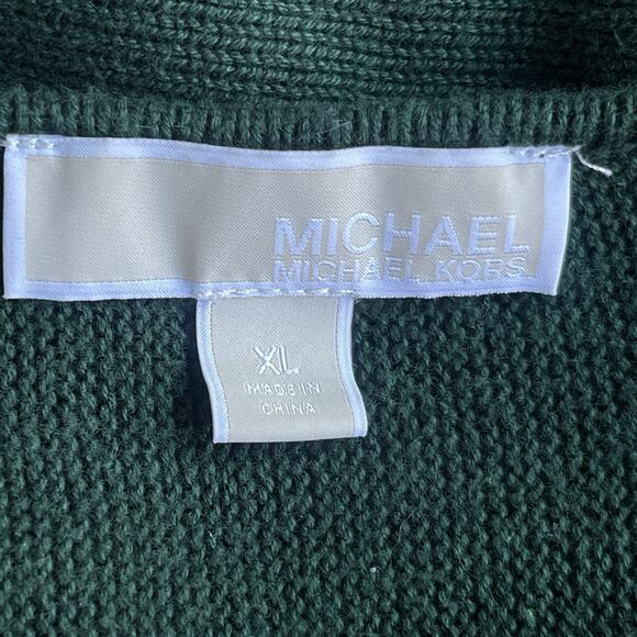 Michael Michael Kors Womens Sweater Extra Large XL Green Side Zip Round Hem - Picture 6 of 12